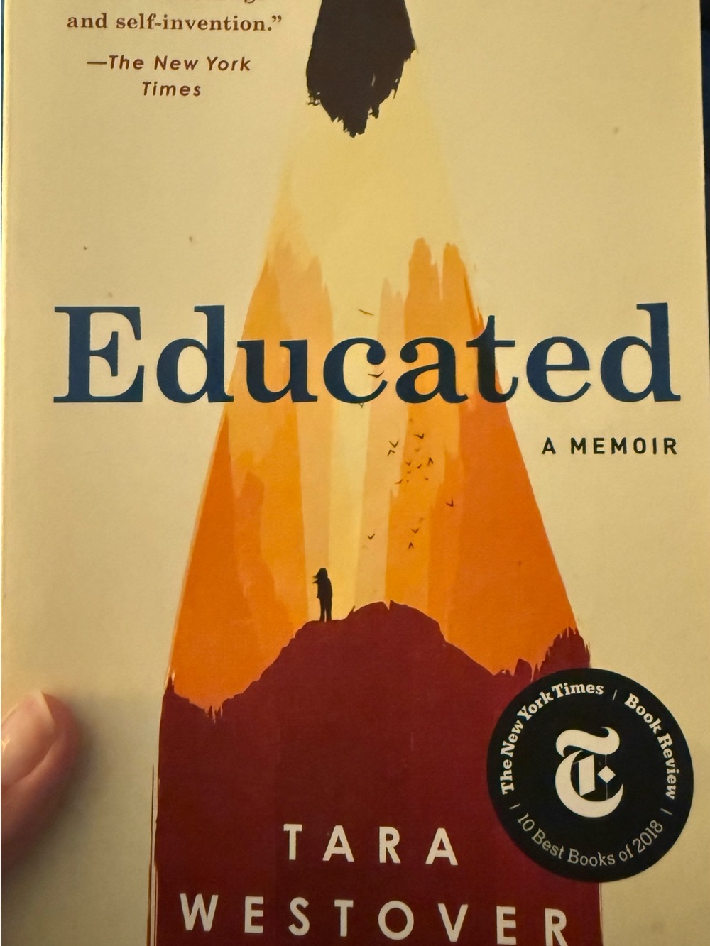 Educated by Tara Westover — Cream and Orange softcover Memoir
